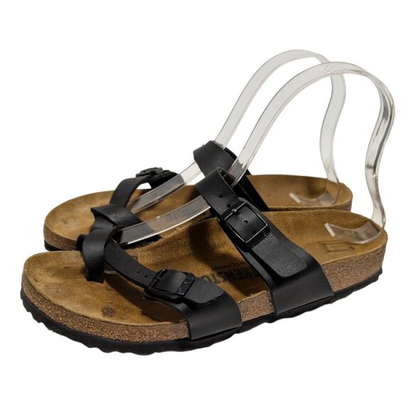 Birkenstock Mayari Graceful Licorice Black Leather Sandals Womens Size 6 Narrow - Picture 1 of 7